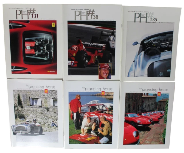 LOT Of 6 90s & 2000s PRANCING HORSES MAGAZINES Ferrari Club Of America PH Racing