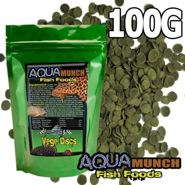 FKC Aqua Vege Disc Algae Wafers Aquarium Tropical Fish Food Spirulina 10mm 100G