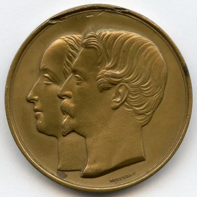 Medal Napoleon III and Empress Eugenie 1853 by Caque City of Amiens