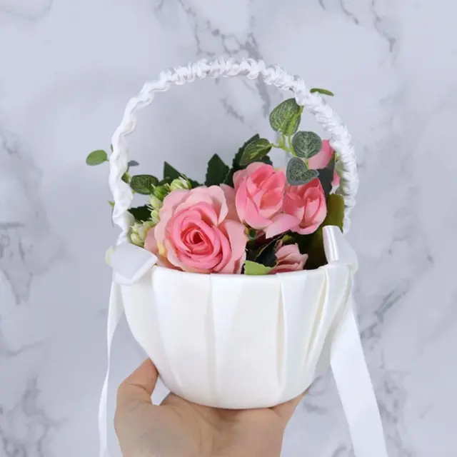Cesto ragazza fiore di pizzo decorazione festa forniture per matrimonio cesto fiori matrimonio