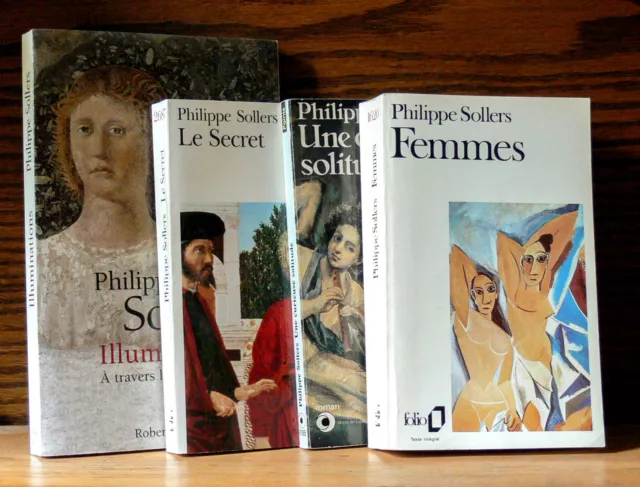 Philippe SOLLERS, LOT DE 4 LIVRES, Ed. Folio Gallimard, Seuil et Robert Laffont