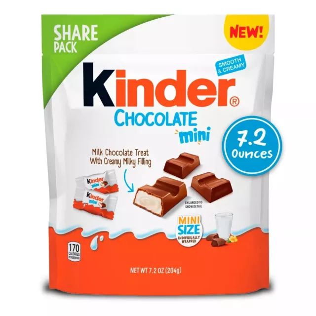 Kinder Chocolate Mini Milk Chocolate Treat Creamy Milky Filling  7.2oz [204g]