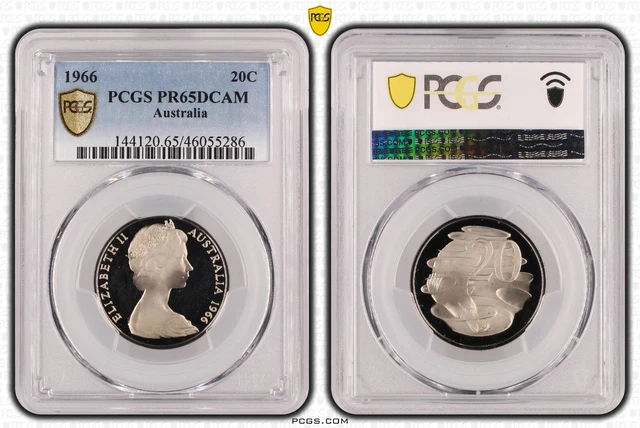 1966 Proof Twenty Cent 20c Australia PCGS PR65DCAM GEM UNC #3781