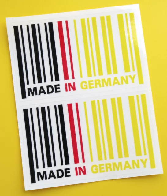 MADE IN GERMANY flag BARCODE sticker decal x2 BMW AUDI MERCEDES DRIFT PORSCHE