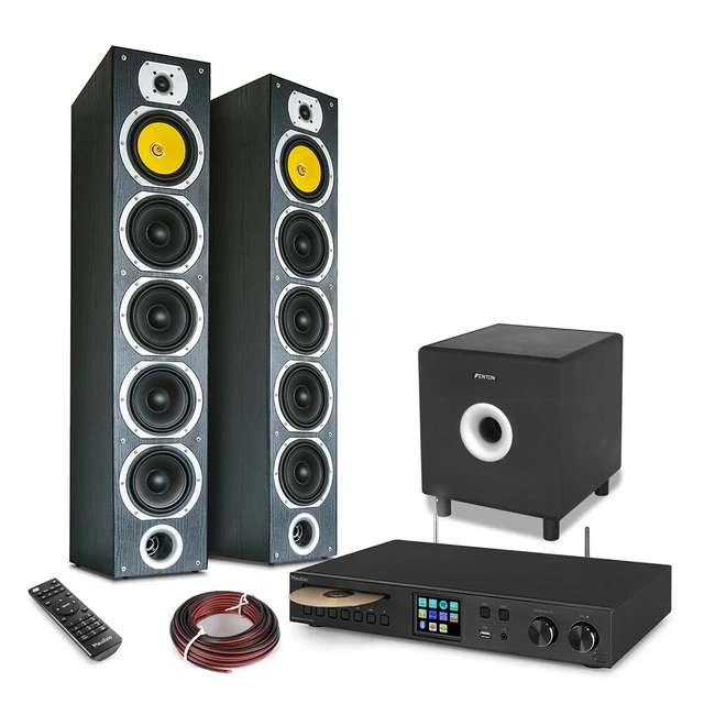 TOWER HIFI SYSTEM with SHFT57B Speakers, Subwoofer, WiFi, DAB+, CD ...