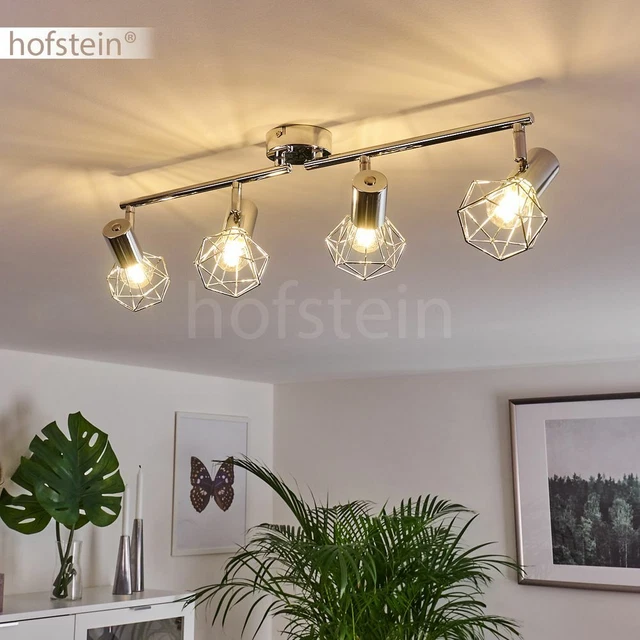 Plafonnier 3 Branches Hofstein Style Moderne, Bois Noir-marron Et Blanc, Pour Salon Ou Chambre