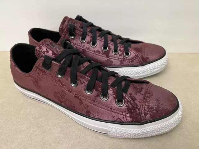 NEW!  Converse All Star Chuck Taylor  Burgundy Suede Studded Low Top Ox, Women 9