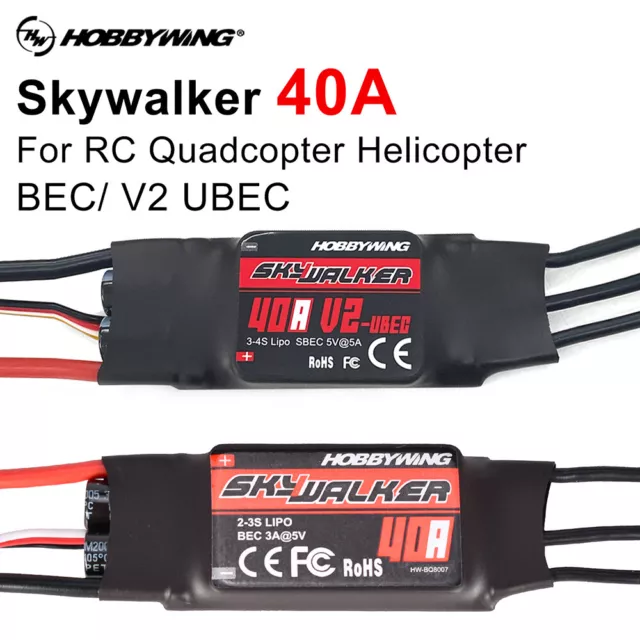 HobbyWing Skywalker 40A V2 Brushless ESC 2-4S für RC-Flugzeuge Helicopter