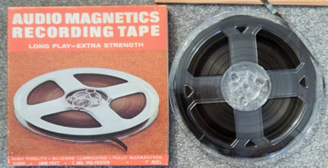 Audio Magnetics Magnetic Tape 7" Reel To Reel 1/4" 1800' -Vtg 1970S Original Box