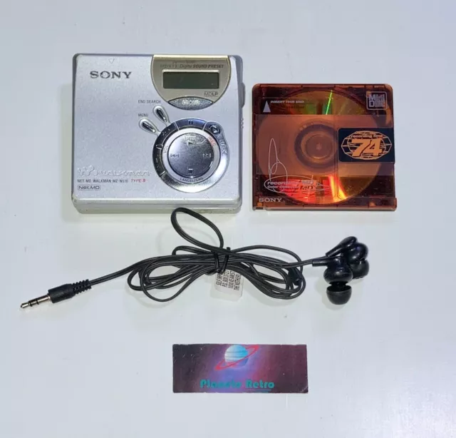 Walkman Lecteur Minidisc Sony MZ N-510 +Écouteur Generique Sans Pile Fonctionnel