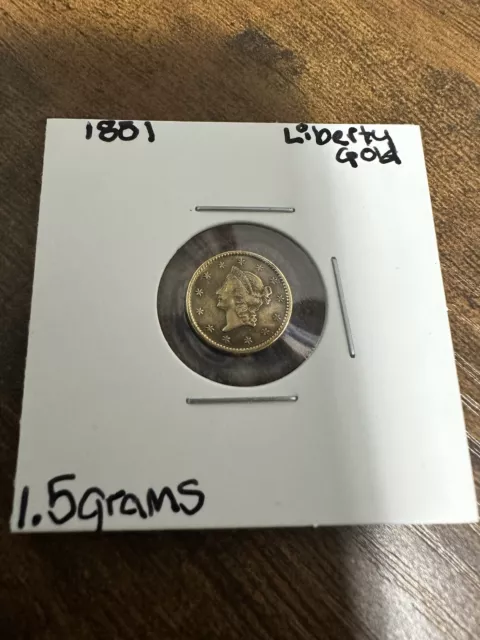 1851 Liberty Head $1 One Dollar US Gold Coin