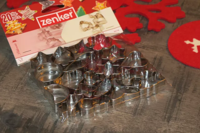 20 St. kleine Zenker Ausstechformen, Keksformen, Tortendeko, Weihnachten NEU OVP