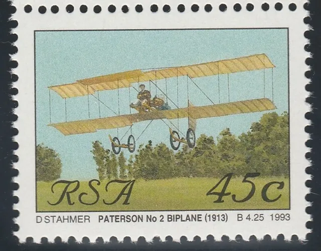 South Africa 1993 Aviation in SA, Paterson No 2 Biplane (1913) Mint A++