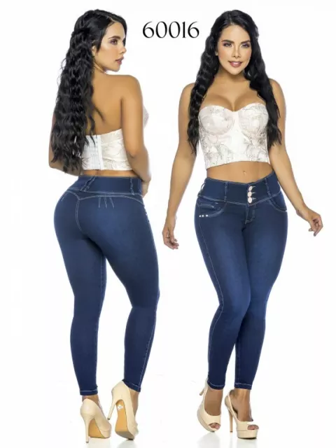 COLOMBIAN PUSH UP Jeans Wide Waist Jeans Levanta Cola Sexy Butt