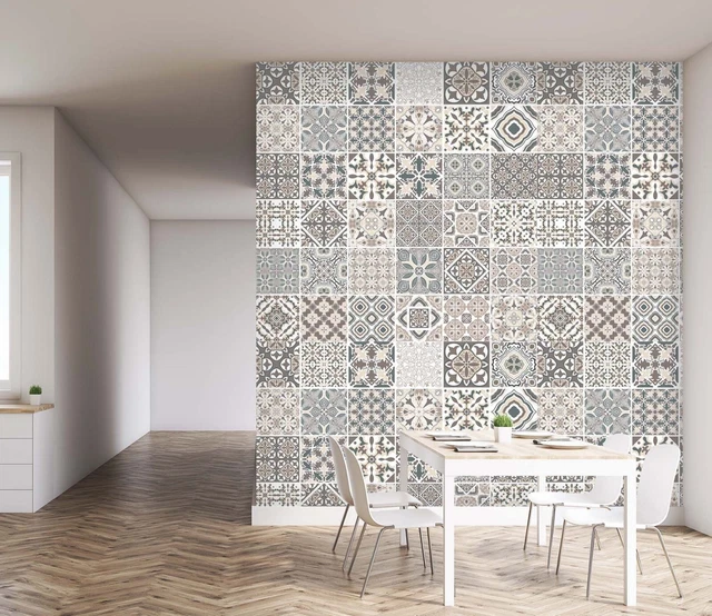 3D TILE PATTERN E1039 Wallpaper Mural Paper Wall Print Indoor Murals CA ...