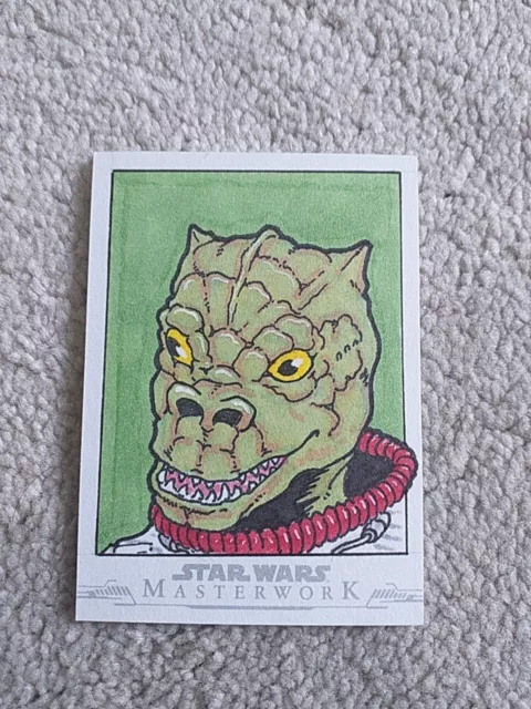 2019 Topps Star Wars Masterwork Sketch Card Bossk By Jeff Abar