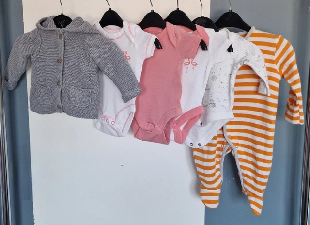 Baby Girls Clothes Bundle Newborn. 6 pieces. Mixed Brands.Used .