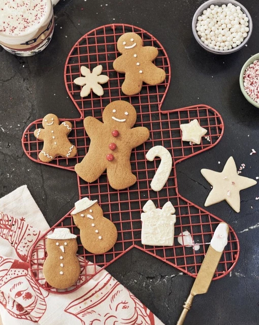 Anthropologie Gingerbread Man Holiday Cooling Rack + Pottery Barn Cutter