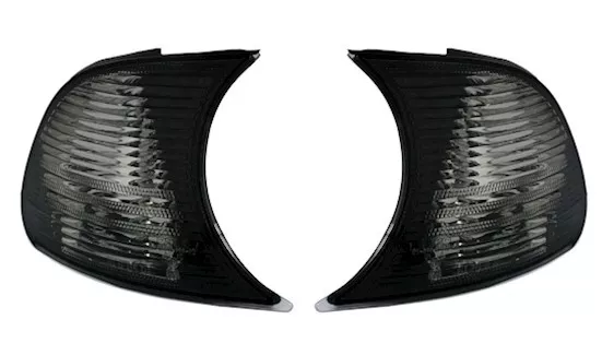 FRONTBLINKER Set in SCHWARZ für 3er BMW E46 Coupe + Cabrio -8/01 Blinker DEPO