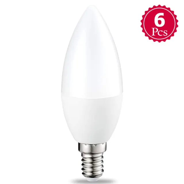 6 Stück E14 5W LED Kerze Leuchtmittel Glühlampe Glühbirne Kerzenbirne Warmweiß