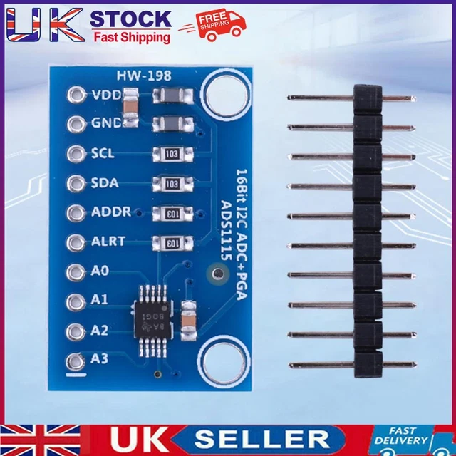 ADS1115 ADC MODULE Amplifier Development Board I2C 2.0V To 5.5V for ...