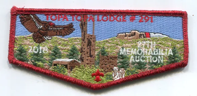 Oa Flap From Lodge 291- 2018 Auction Flap- Only 75 Made- Red Met. Bdr