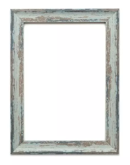 Industrial vintage wood effect/Camouflage Picture/Photo/Poster frame Blue