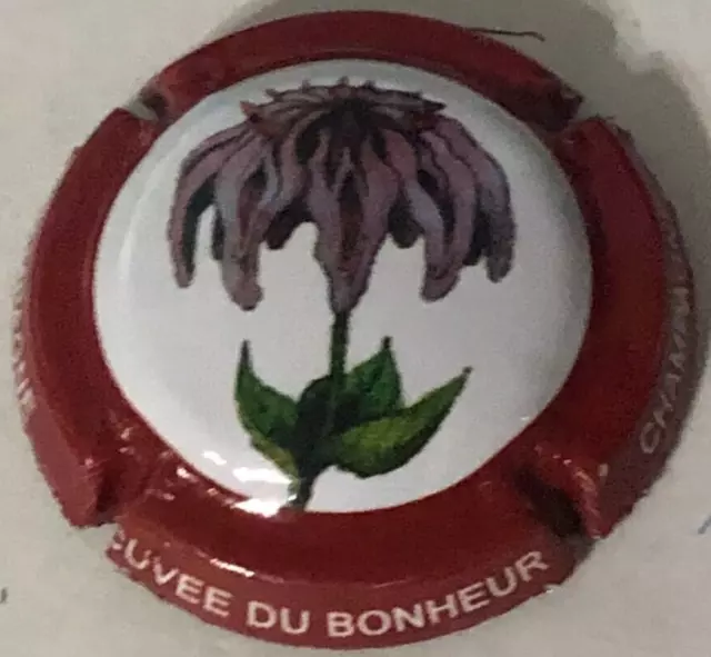 Capsule de champagne générique cuvée du bonheur (849l. Contour bordeaux)