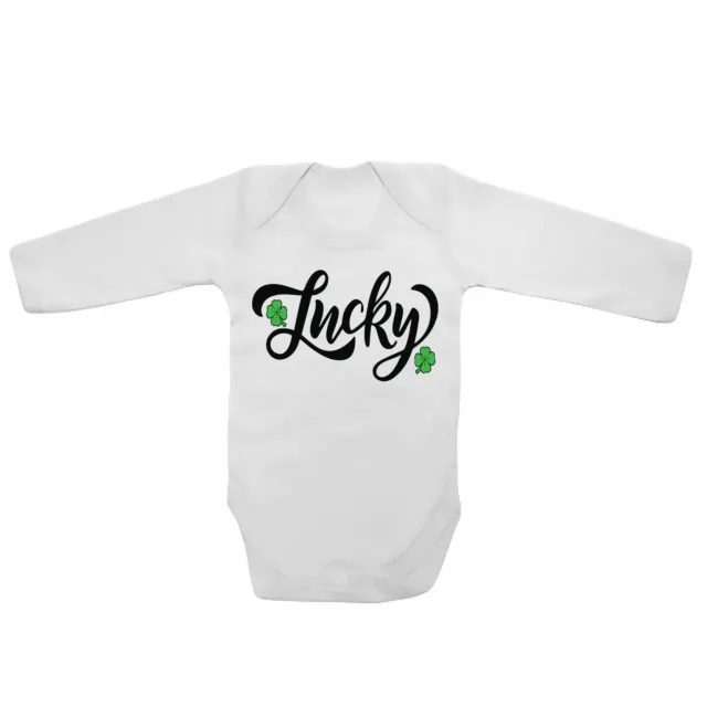 Long Sleeve Unisex Baby Vest Funny Bodysuits - Lucky