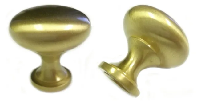 (50pcs) Satin Brass Round Mushroom Kitchen Cabinet Knobs 30mm 1-3/16"