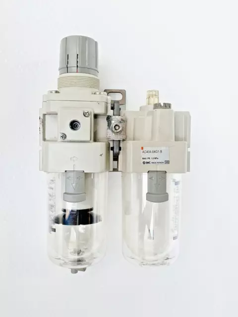 SMC AC40A-04G1-B Air Filtre, Régulateur, Lubrificateur 1.3cm, 5µm, Frl Unit Neuf