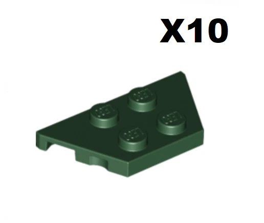 Lego ® Lot 10 Ailes Ailerons 2x4 Wings Plate Wedge Dark Green 51739 NEW