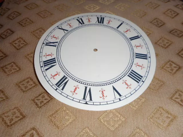 New Vienna Style Clock Dial Face Paper Card  5 1/4" Minute Track Gloss Round