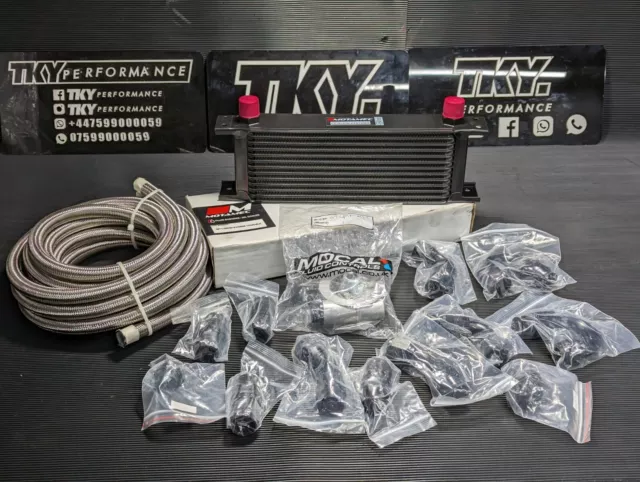 Motamec Mocal Oil Cooler Kit Braided Lines AN Fittings Universal Track Car Race