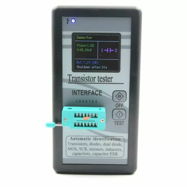 Color TFT LCD Probador Medidor de transistores diodos triodos capacitancia LCR 2