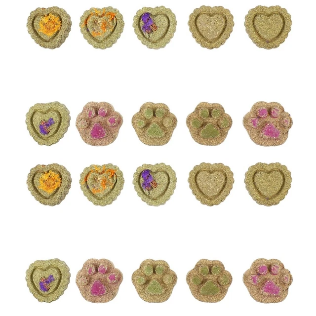 20 Pcs Bunny Grass Cake Small Animal Treat Pet Molar Hamster Snacks Rabbit