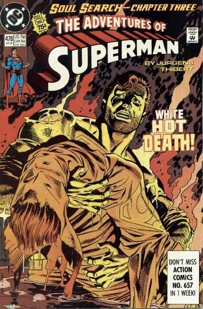 ADVENTURES OF SUPERMAN #470 F/VF, Direct DC Comics 1990 Stock Image