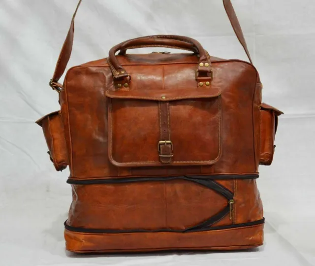 Sac de voyage en cuir Vintage pour hommes, sac de sport, week-end, bagage à...