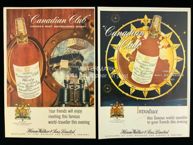 1955 MCM Hiram Walker & Sons Canadian Club Whisky Print Advertising 670A