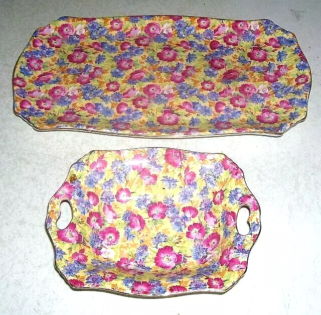 Royal Winton Grimade 'Royalty' Chintz Dishes..2 Pcs...Candy Dish & Canape Plate