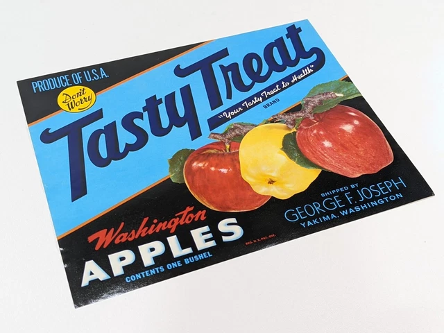 Vintage My Treat Original 1940s Yakima, WA Washington Apples Crate Label