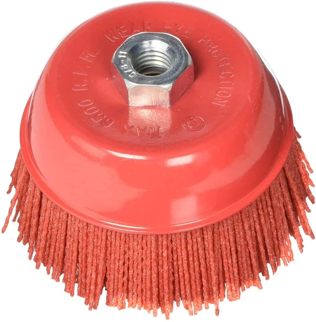 Al'S Liner Abrasive 180 Grit Nylon Bristle Cup Brush - 4 Inch - Safe for Use on