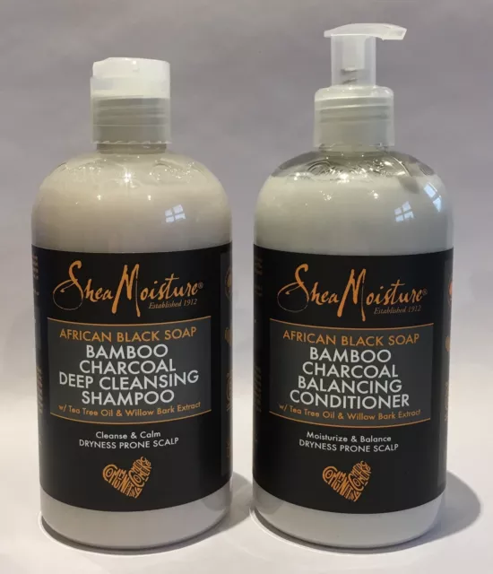 Shea Moisture African Black Soap Deep Cleansing Shampoo & Balancing Conditioner