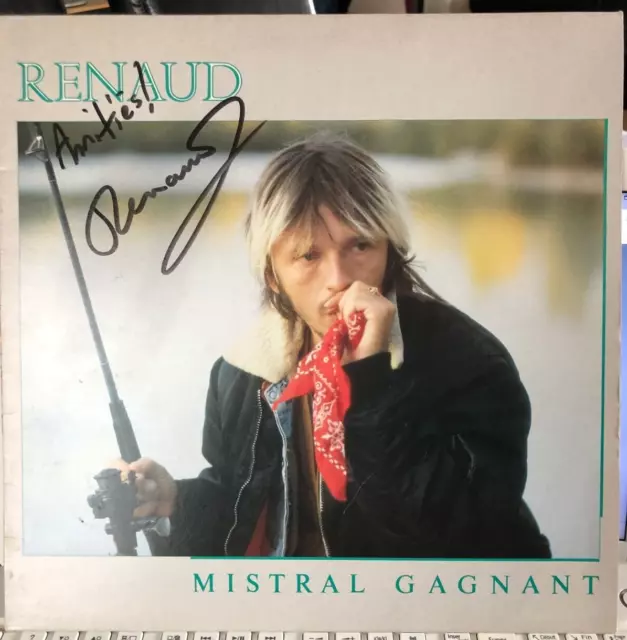 autographe dedicace renaud 33T lp mistral gagnant  PM262 montreuil offset