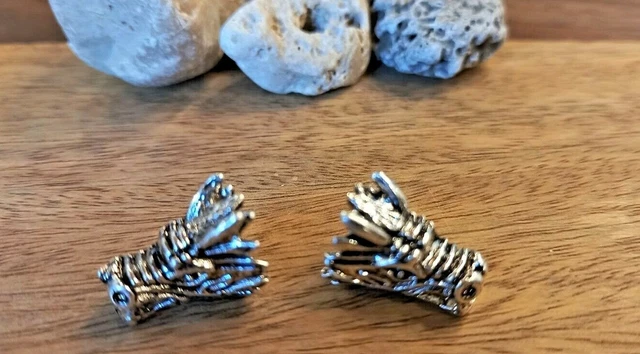 2 große Drachenkopf Perlen, Zierperlen, Metallperlen, Bartperlen (1)