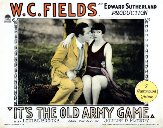 It's The Old Army Game W.C. Fields Re-Print Lobby Card  Photo w/ Free Top Loader
