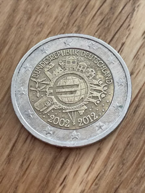 Pièce 2 Euro Commémorative Allemagne 10 Ans De L’euro 2002-2012 Atelier de