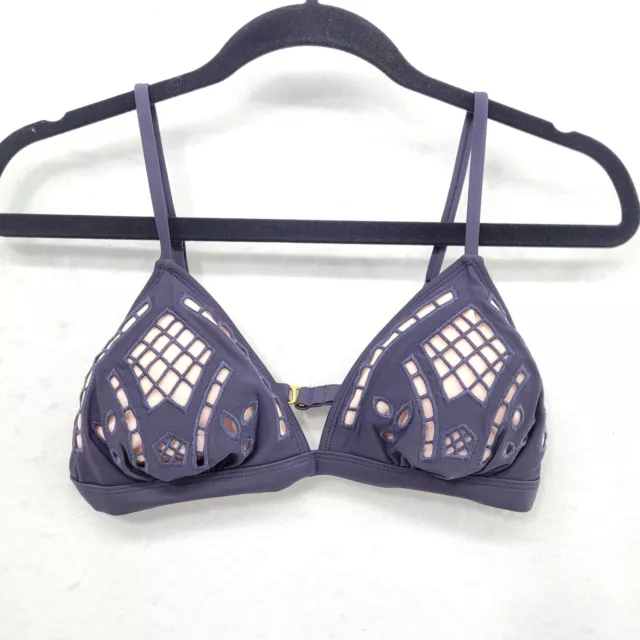 Junior's Women's Xhilaration Triangle Swim Bra Top Navy Blue Size Large