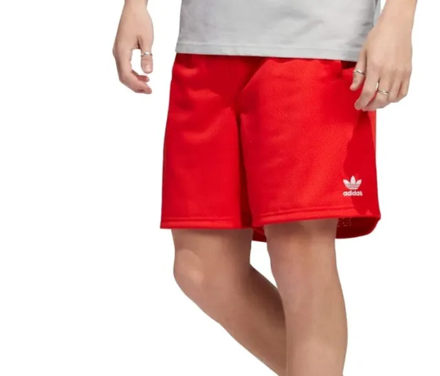 adidas Originals Essentials Mesh Shorts Vivid Red Mens Medium New
