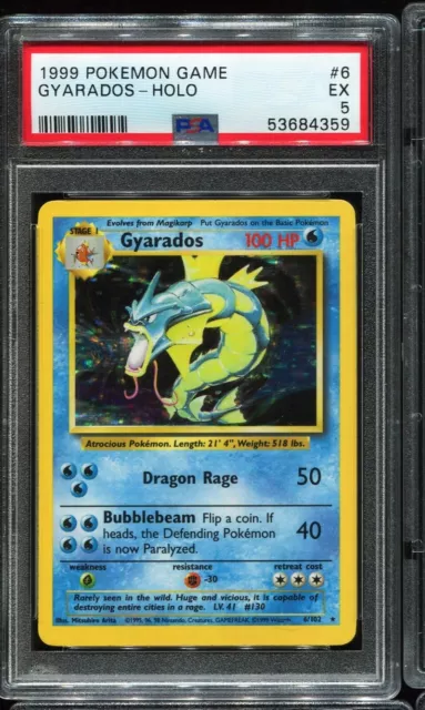 PSA 1999 Pokémon Pokemon Game #6 GYRARDOS HOLO PSA 5 EX